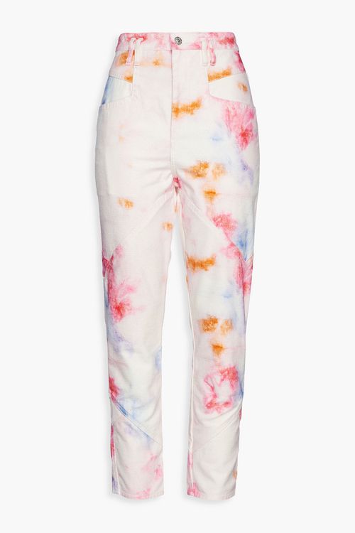 Eloisa tie-dyed high-rise tapered jeans