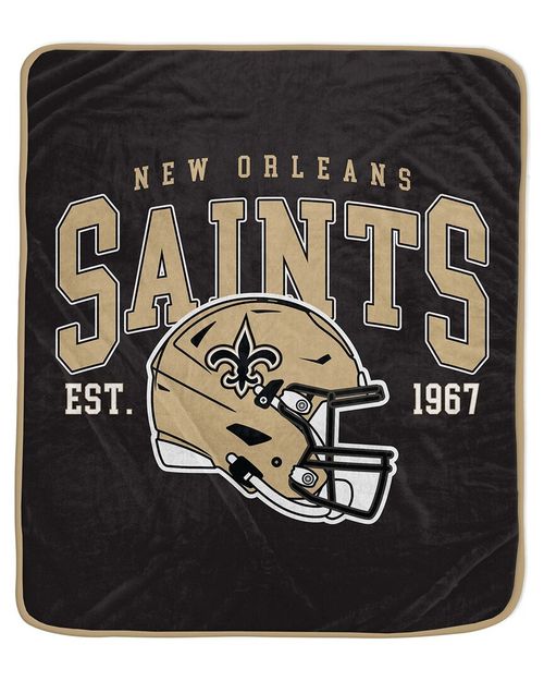 New Orleans Saints Nfl Team Vintage Helmet Fleece Throw