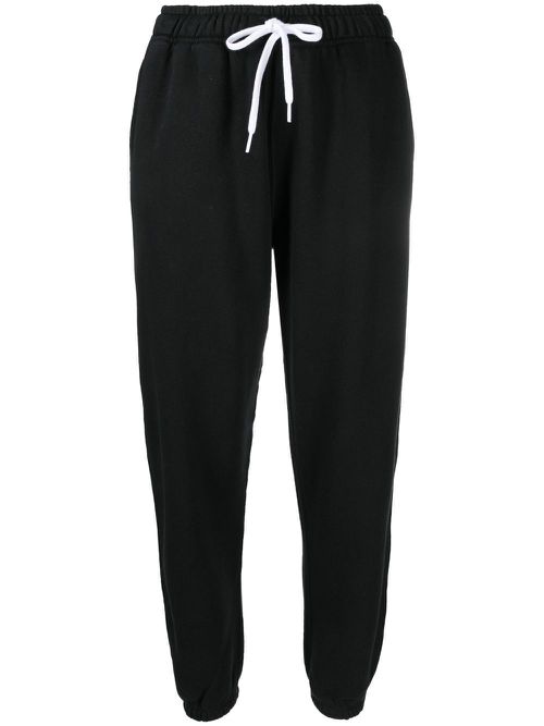 Tapered drawstring track pants - Black