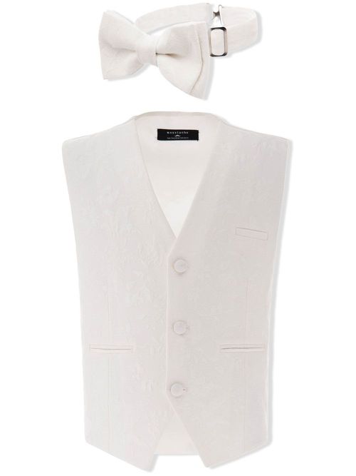 Jacquard two-piece waistcoat set - Neutrals