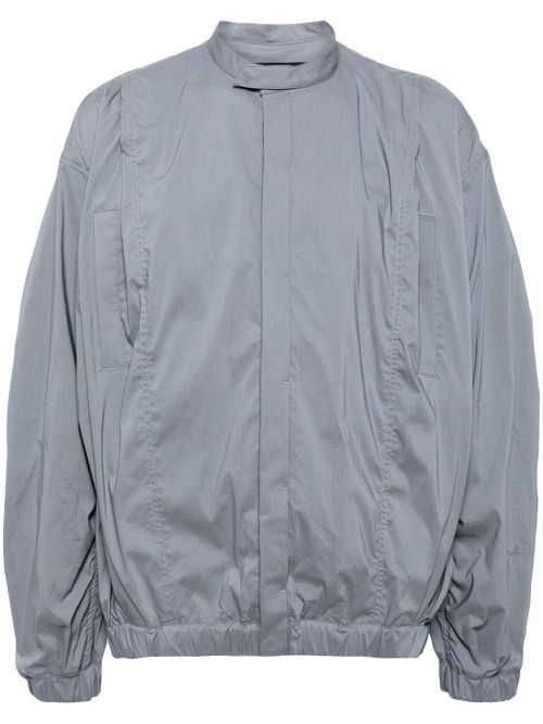 Pleat-detail padded shirt - Blue