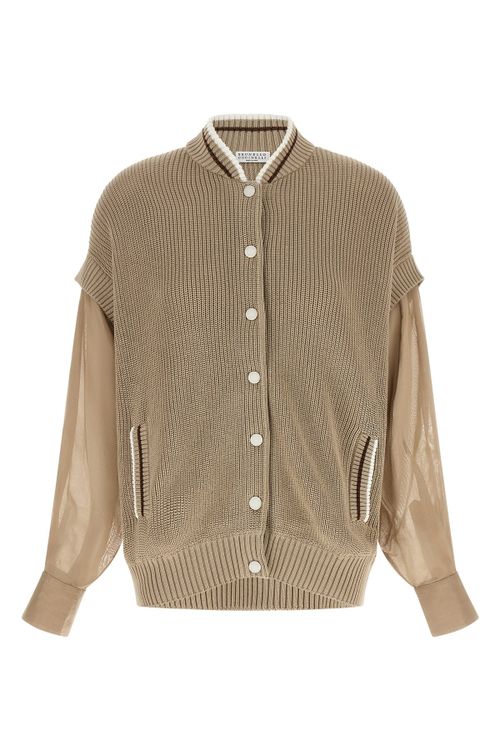 Organza Sleeve Cardigan