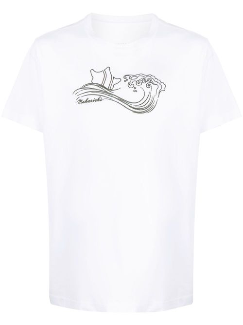 Embroidered-motif organic-cotton T-shirt - White