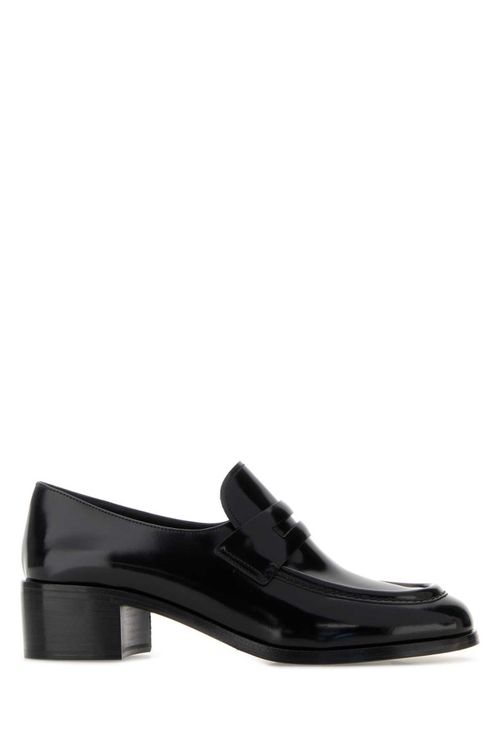 Black Leather Prudence Loafers