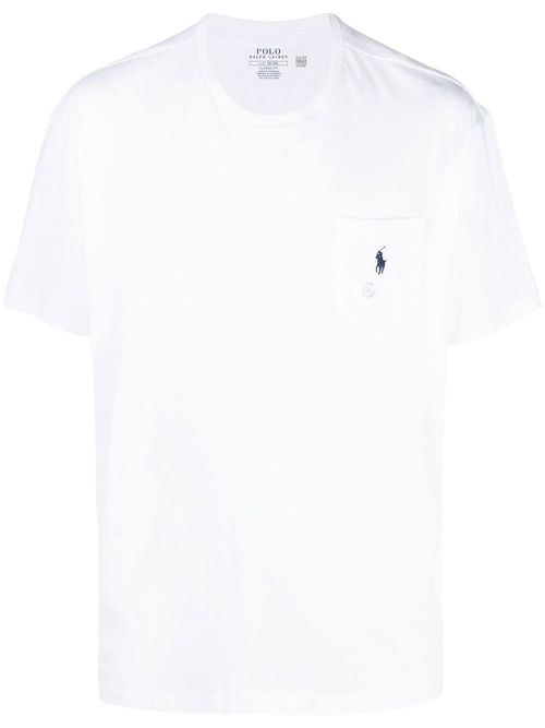 Embroidered-logo short-sleeve T-shirt - White