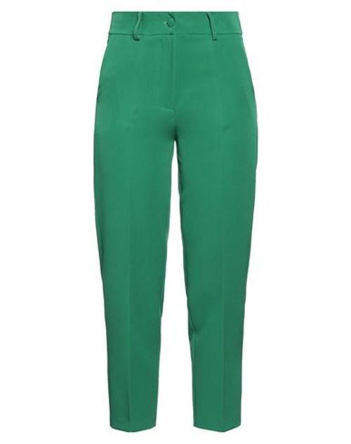 Woman Pants Green Size S Polyester, Elastane