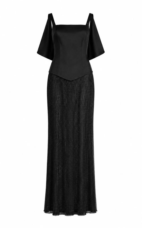 After Dark Satin Tulle Maxi Dress - Moda Operandi
