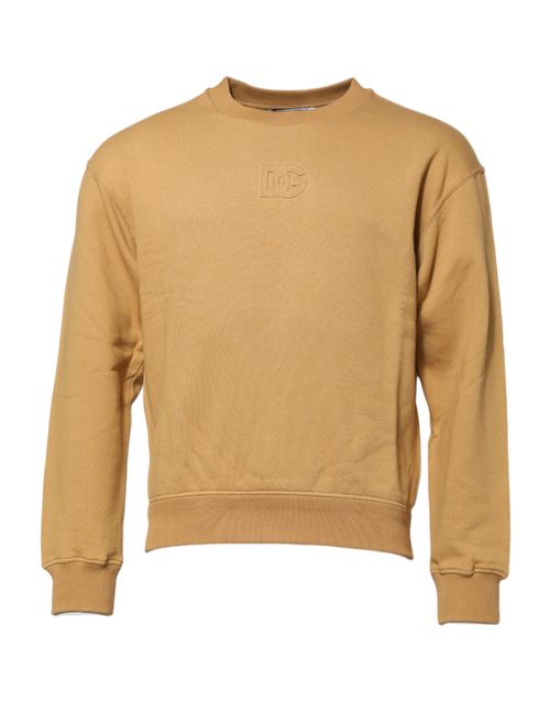 Cotton Logo-Embossed Sweatshirt — Yellow