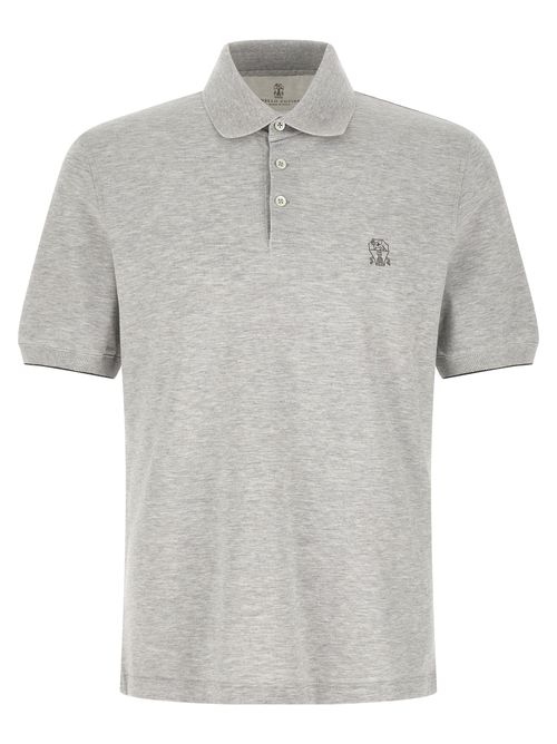 Cotton Piqué Polo Shirt — Gray