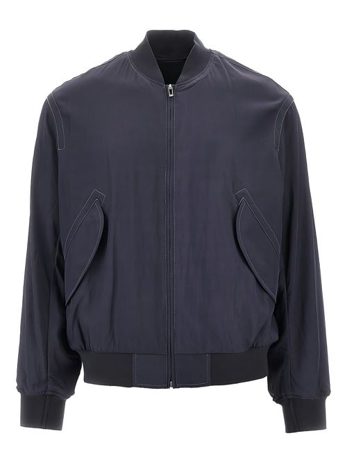 Emporio Armani contrast-stitch bomber jacket - Blue