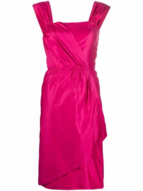 1990 wrap-detail satin dress - Pink