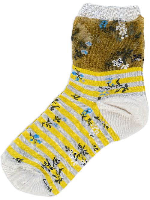 Patterned-jacquard socks - Brown