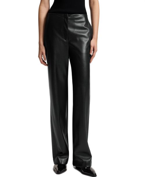 Boss by Women's Faux Leather Straight-Leg Pants - Black