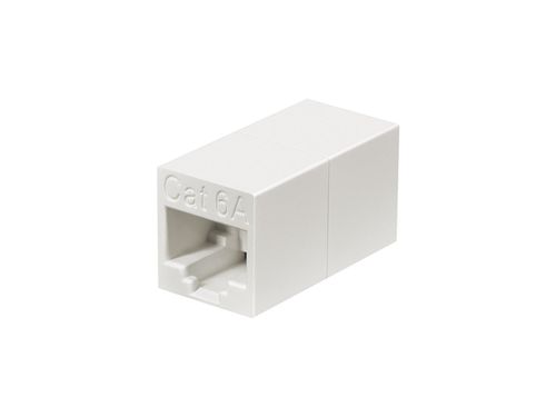 Cat6A RJ45 Modular Inline Coupler, White