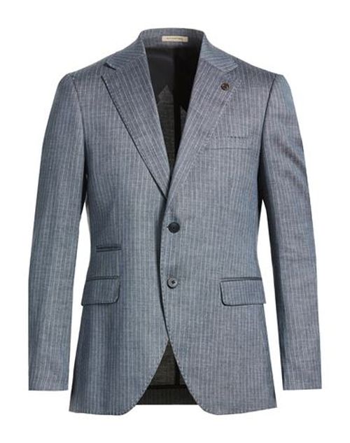 Man Blazer Slate blue Size 36 Linen, PES, Viscose, Elastane