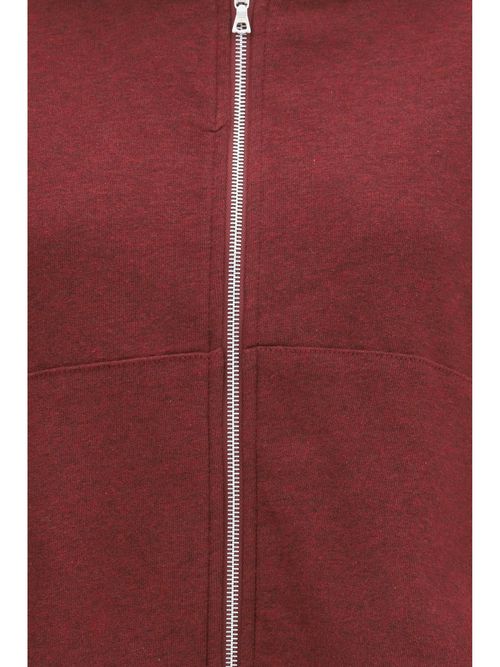 Draped Mélange Cotton Sweatshirt — Red