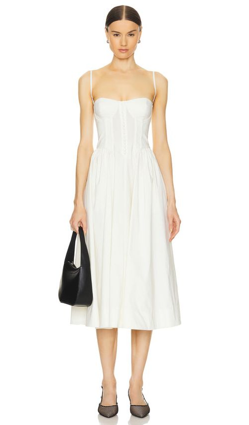 LPA Sarita Midi Dress in Coconut Milk - White. M also in