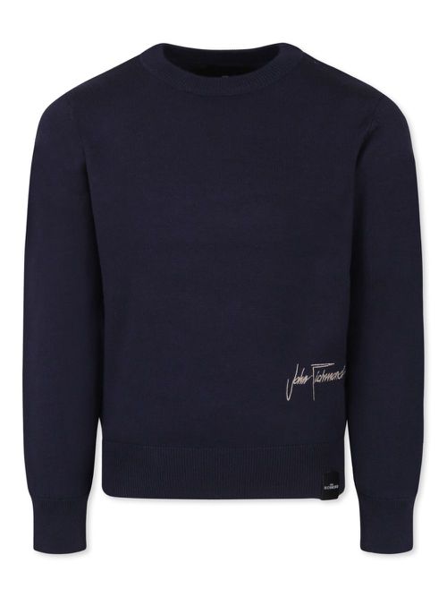 Logo-embroidered jumper - Blue