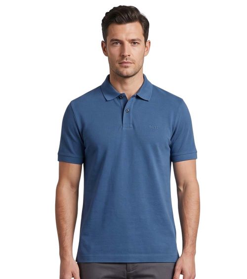 Blue Shirt Collar Polo