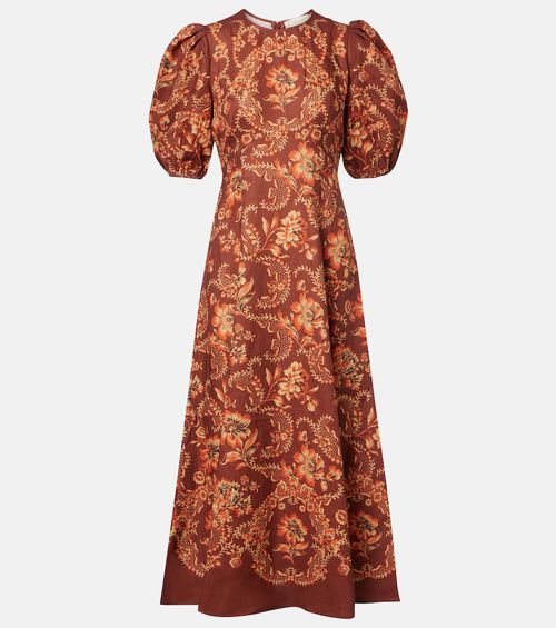 Alémais Seraphina printed linen midi dress