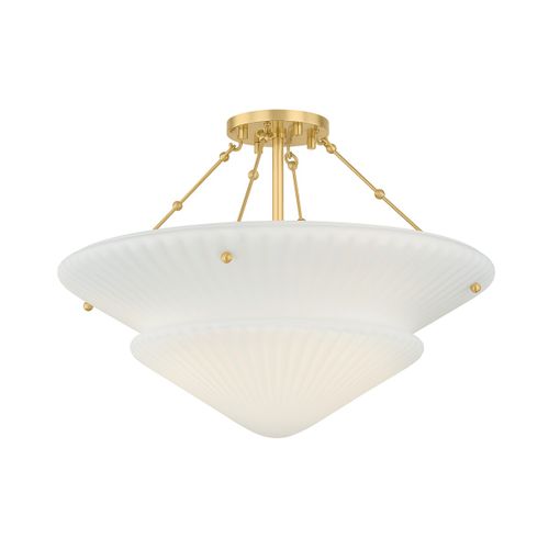 Aged Brass Semi Flush Mount from the Loburn Collection