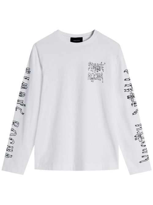 Graphic logo-print cotton top - White