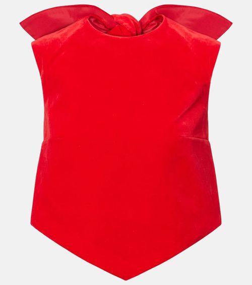 Cotton velvet crop top