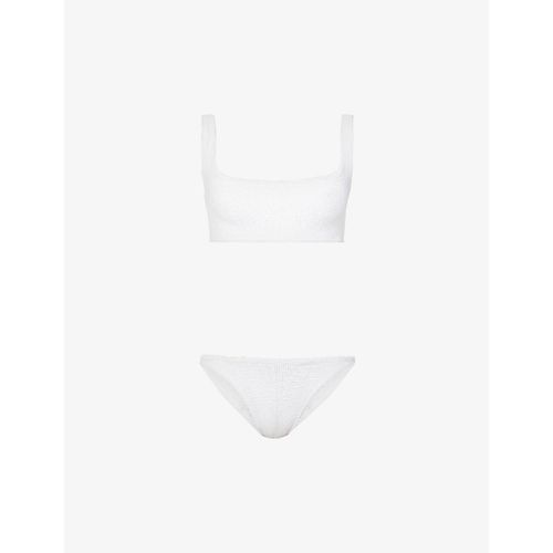 Womens White Xandra Crinkled Bikini set 