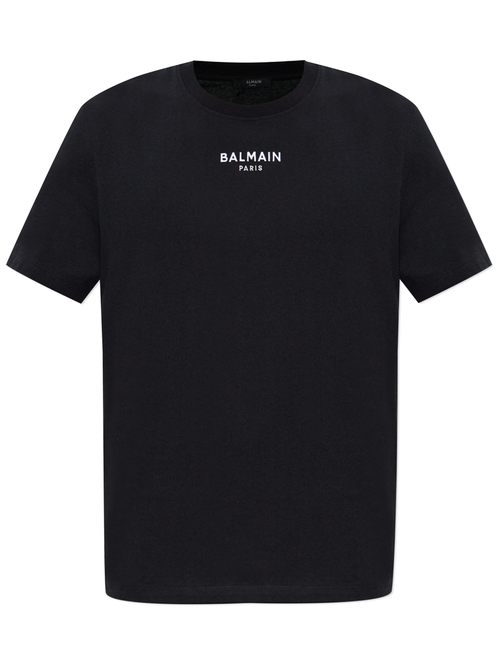 Balmain Paris Small Embroidered Logo T-Shirt in Black - Black