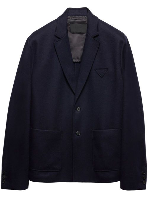 Single-breasted wool jacket - Blue