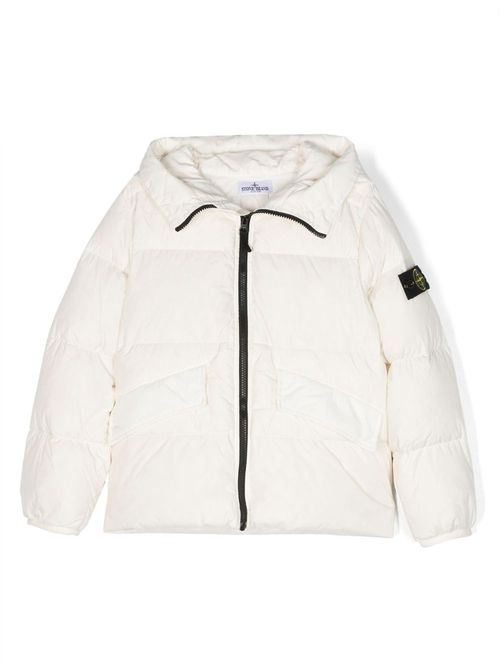 Compass-logo padded jacket - Neutrals