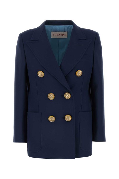 Navy Blue Wool Blazer
