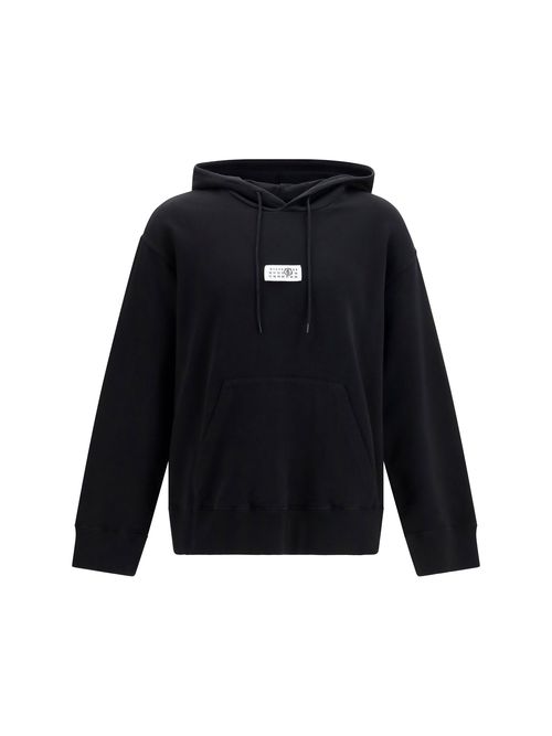 Logo-Patch Cotton Hoodie — Black