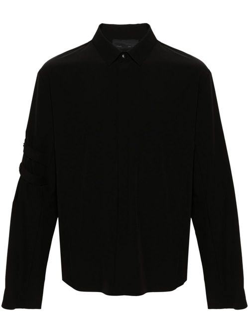 Press-stud crepe shirt - Black