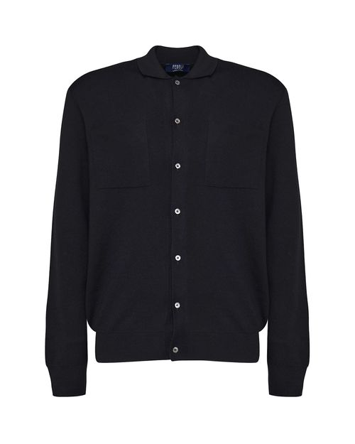 Virgin Wool Cardigan Shirt
