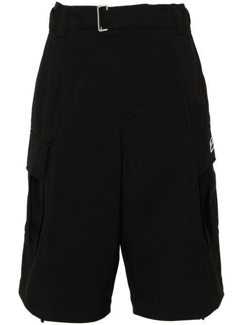 Army logo-patch cargo shorts - Black