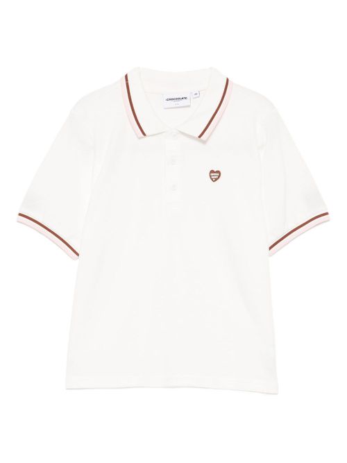 Logo-embroidered polo shirt - White