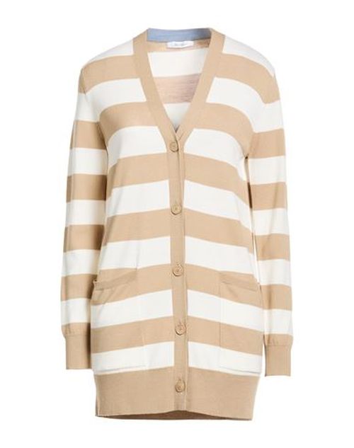 Woman Cardigan Sand Size L Virgin Wool