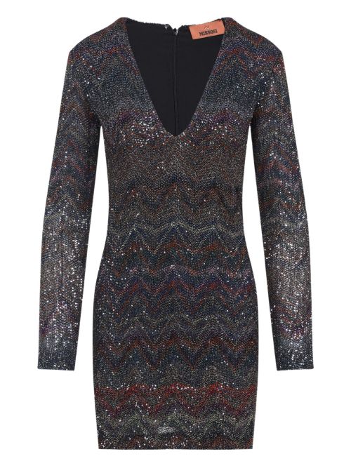 V-necked short dress