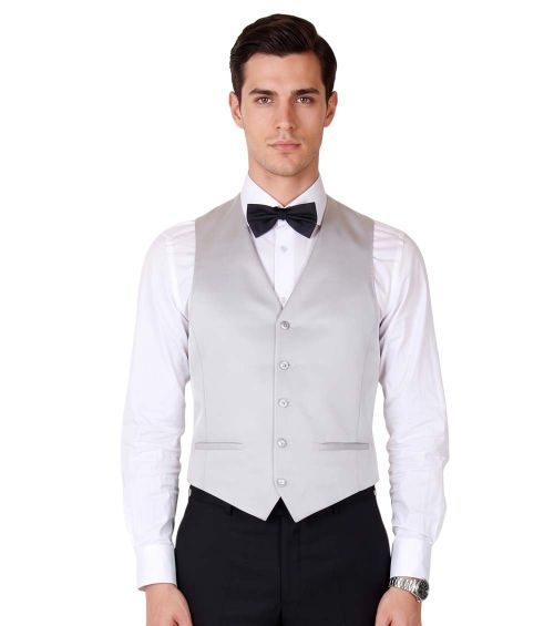 Grey Single Breasted Waistcoat