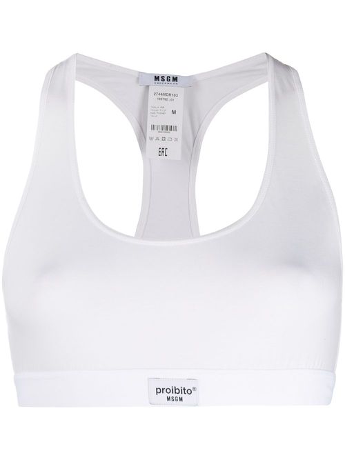 Elasticated trim bra - White