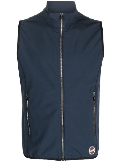 Logo-detail sleeveless gilet - Blue