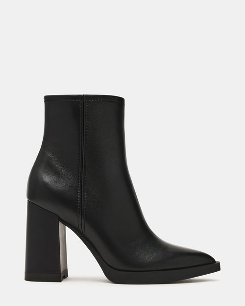 Steve Madden Women's Harden Block Heel Booties - Black - - Leather