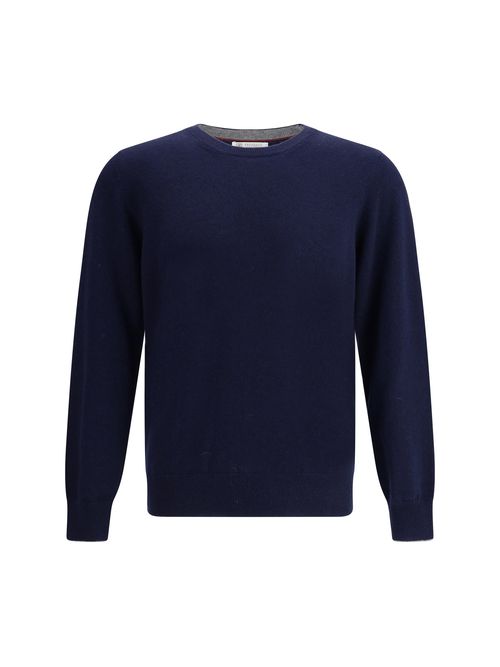 Cashmere Crew Neck Sweater — Navy