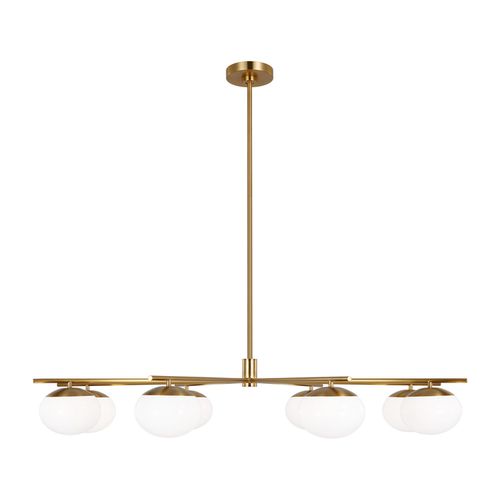 Visual Comfort Studio Lune 8-Light Chandelier in Burnished Brass by Ellen Degenere