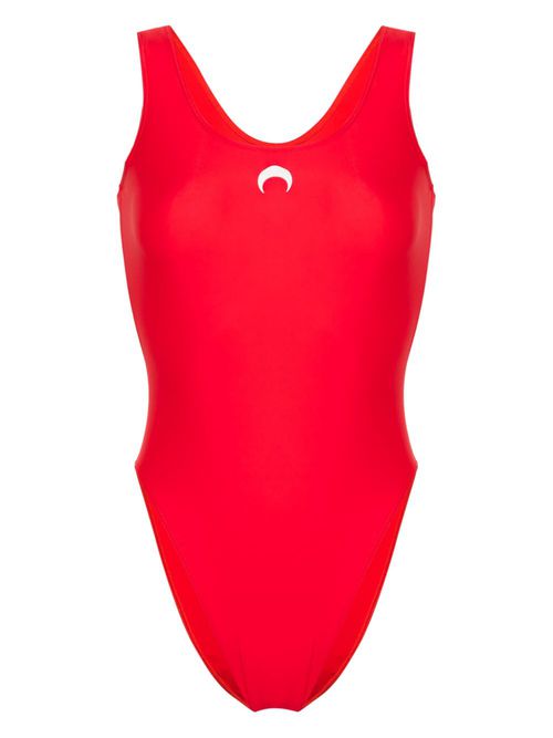Moon-print swimsuit - Red