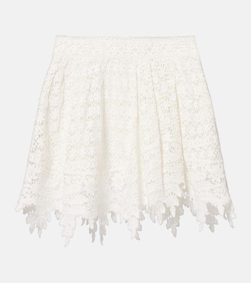 Hanta floral cotton lace miniskirt