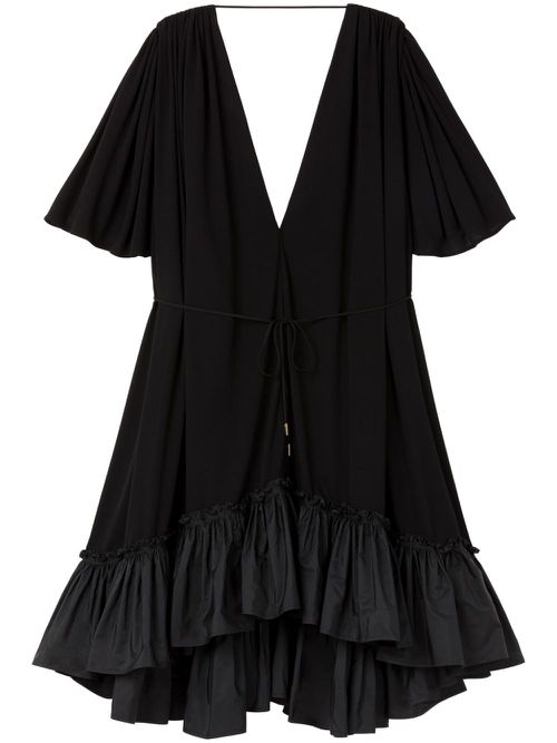 Amanda ruffled A-line dress - Black