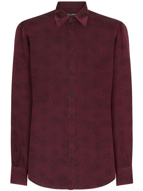 Sheer-coverage silk shirt - Red