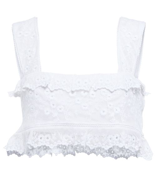 Isabel Marant Mecelia anglaise cotton and silk crop top